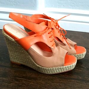 Cole Haan Nike Air Orange Heath Wedge sz 7